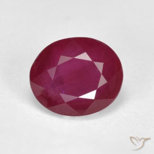1.03ct Natural Rojo oscuro Rubí, Ovalada, VS-SI