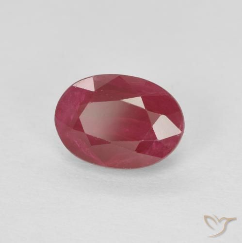Rubí Rojo medio natural de 1.09 ct, Ovalada, VS-SI