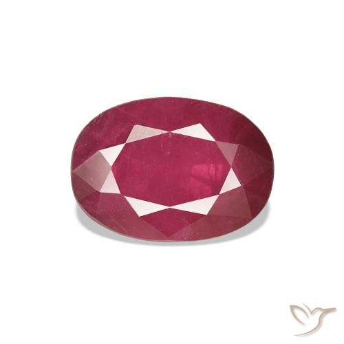 Rubí Rojo oscuro natural de 1.10 ct, Ovalada, VS-SI