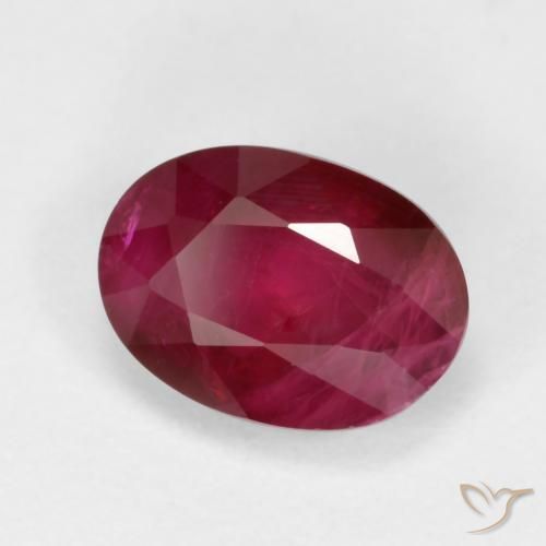 Rubí Rojo oscuro natural de 1.03 ct, Ovalada, VS-SI