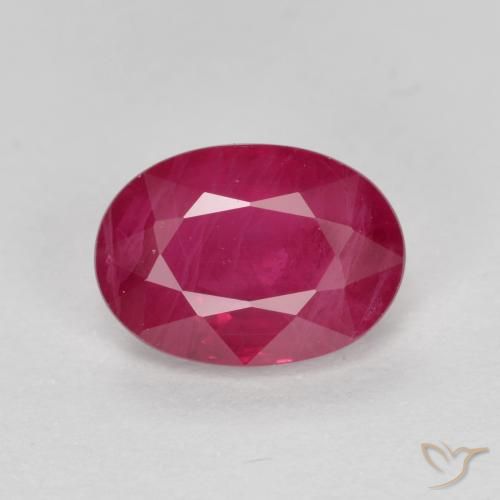 Rubí Rojo medio natural de 1.09 ct, Ovalada, SI