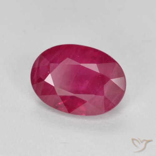 Rubí Rojo medio natural de 1.09 ct, Ovalada, SI
