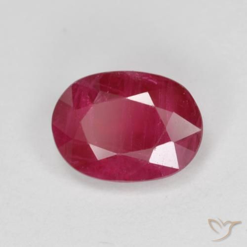 Rubí Rojo mermelada natural de 1.11 ct, Ovalada, SI