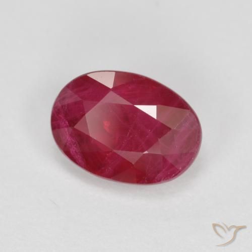 Rubí Carmesí intenso natural de 1.12 ct, Ovalada, SI