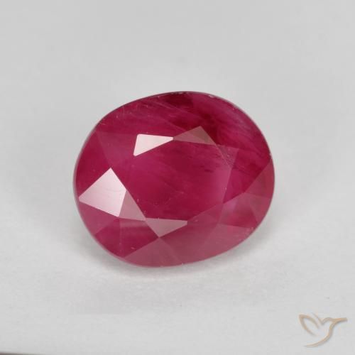 Rubí Rojo medio natural de 1.22 ct, Ovalada, SI