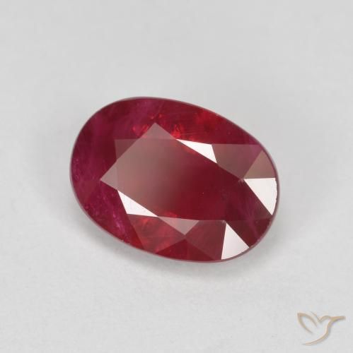 Rubí Rojo oscuro natural de 1.02 ct, Ovalada, SI