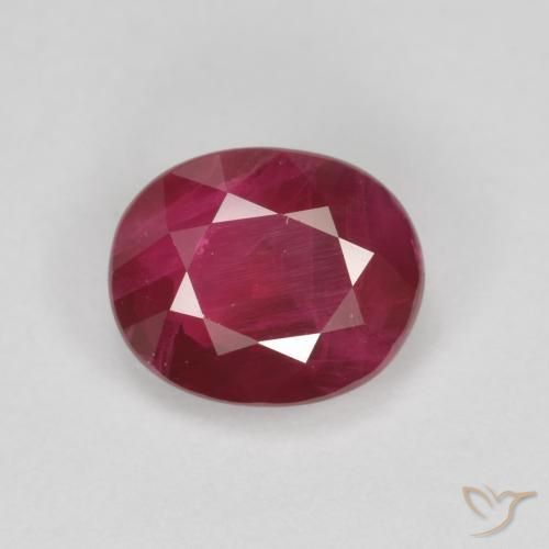 1.10ct Natural Rojo oscuro Rubí, Ovalada, SI