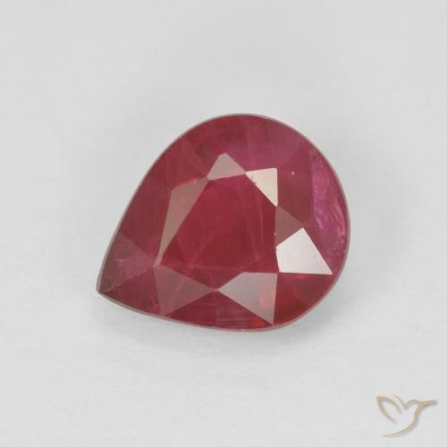 Rubí Rojo mermelada natural de 1.37 ct, En forma de pera, SI