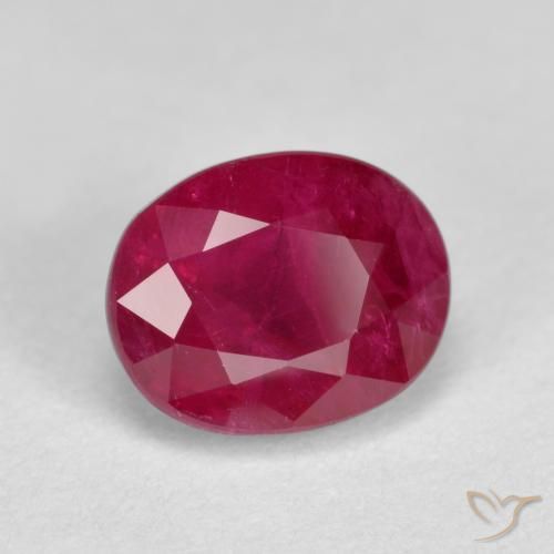 Rubí Rosado rojizo intenso natural de 1.35 ct, Ovalada, SI