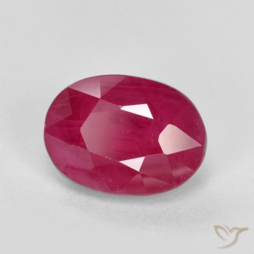 Rubí Rojo medio natural de 1.23 ct, Ovalada, SI