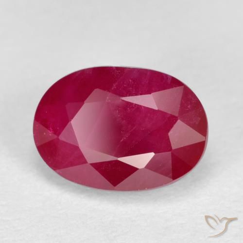 Rubí Rojo mermelada natural de 1.25 ct, Ovalada, SI
