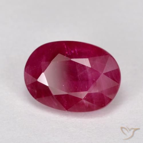 Rubí Rosado rojizo intenso natural de 1.29 ct, Ovalada, VS-SI