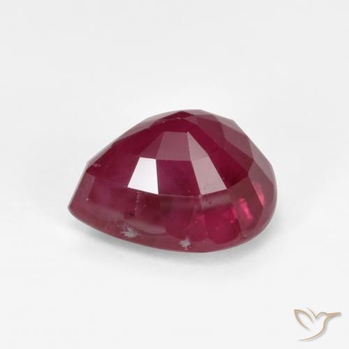 Rubí Rojo medio natural de 1.28 ct, En forma de pera, VS-SI
