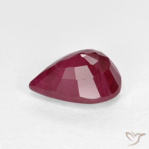 Rubí Rojo medio natural de 1.07 ct, En forma de pera, VS-SI
