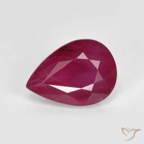 Rubí Rosado rojizo natural de 1.06 ct, En forma de pera, VS-SI