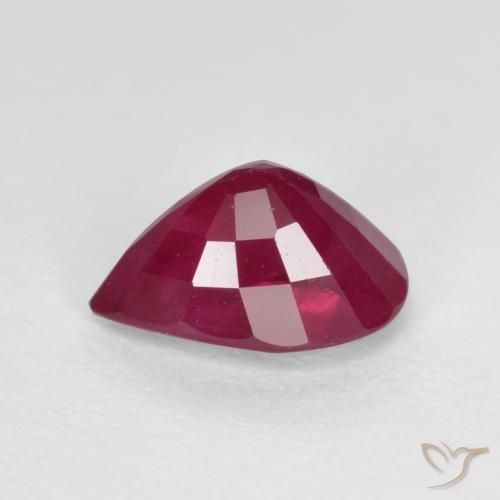 Rubí Rosado rojizo natural de 1.06 ct, En forma de pera, VS-SI