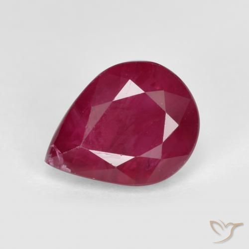 1.12ct Natural Rojo medio Rubí, En forma de pera, SI