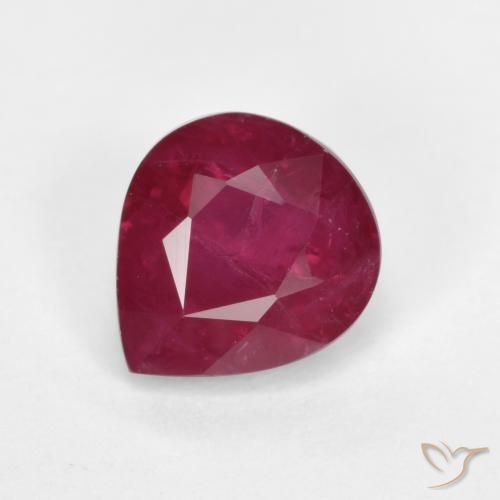 1.24ct Natural Rojo medio Rubí, En forma de pera, SI