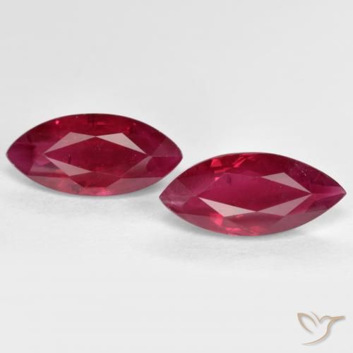 2.43ctw Natural Rojo oscuro medio Rubí, Marquesa, SI