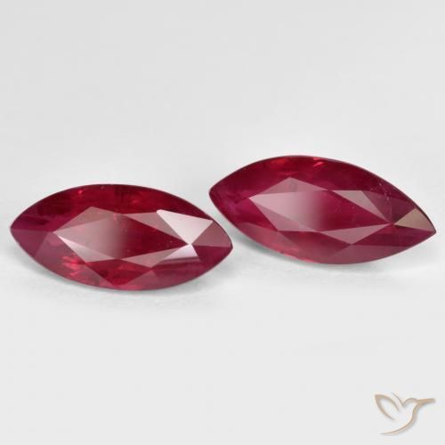 Gemas de Rubí Rojo oscuro medio natural de 2.43 ct, Marquesa, SI