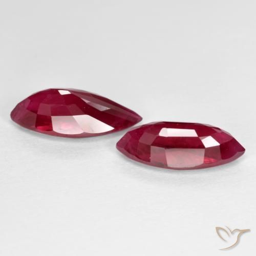 Gemas de Rubí Rojo oscuro medio natural de 2.43 ct, Marquesa, SI