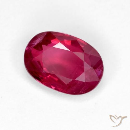 Rubí Rojo oscuro medio natural de 1.05 ct, Ovalada, VS-SI