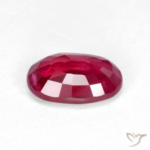 Rubí Rojo oscuro medio natural de 1.05 ct, Ovalada, VS-SI