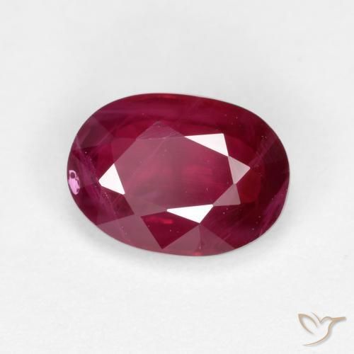 Rubí Rojo oscuro medio natural de 1.22 ct, Ovalada, VS-SI