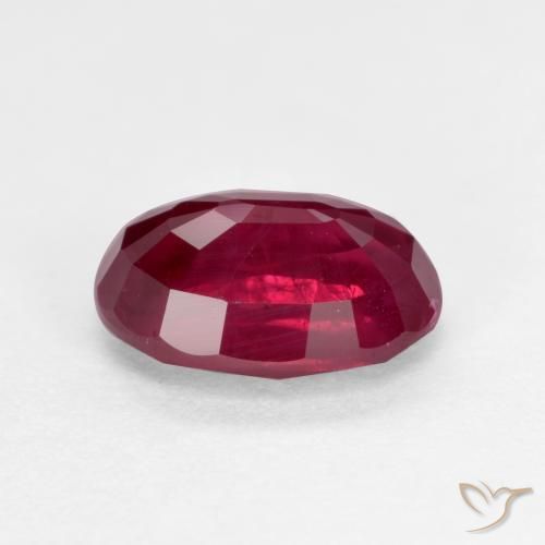 Rubí Rojo oscuro medio natural de 1.22 ct, Ovalada, VS-SI