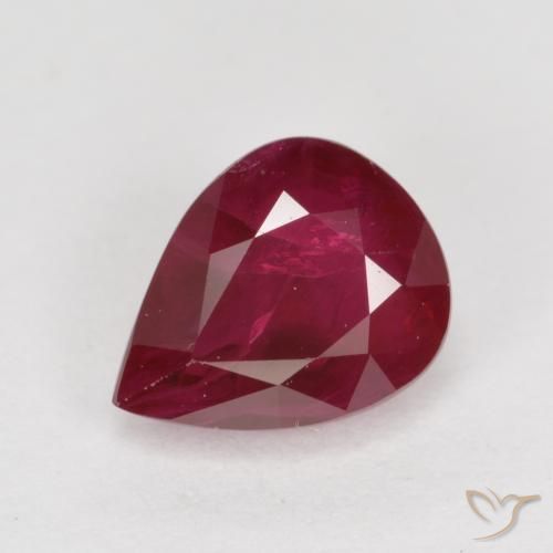 Rubí Rojo vino natural de 1.04 ct, En forma de pera, VS-SI