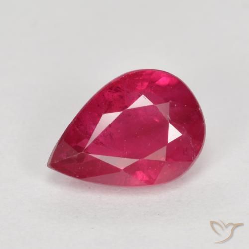 Rubí Rojo rosado natural de 1.04 ct, En forma de pera, VS-SI