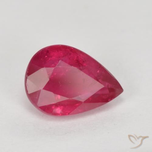 Rubí Rojo rosado natural de 1.04 ct, En forma de pera, VS-SI