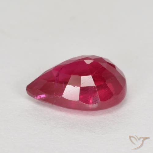 Rubí Rojo rosado natural de 1.04 ct, En forma de pera, VS-SI