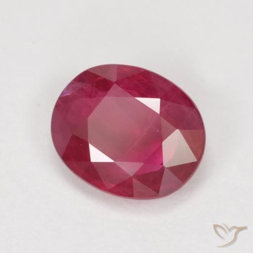 Rubí Rosado rojizo intenso natural de 1.11 ct, Ovalada, VS-SI
