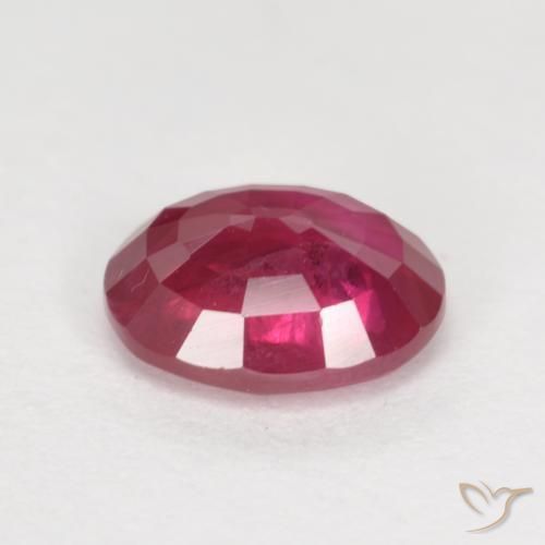 Rubí Rosado rojizo intenso natural de 1.11 ct, Ovalada, VS-SI