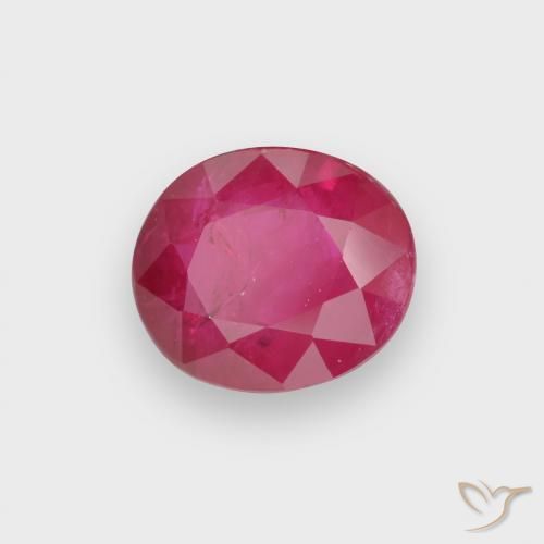 Rubí Rojo claro natural de 1.00 ct, Ovalada, VS-SI