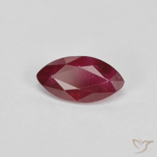 Rubí Rojo oscuro natural de 0.94 ct, Marquesa, VS-SI