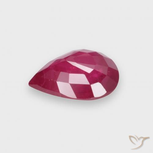 Rubí Rojo claro natural de 0.84 ct, En forma de pera, VS-SI