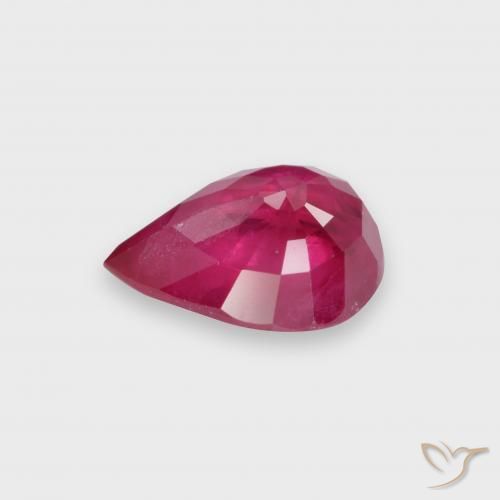 Rubí Rojo medio natural de 1.73 ct, En forma de pera, VS-SI