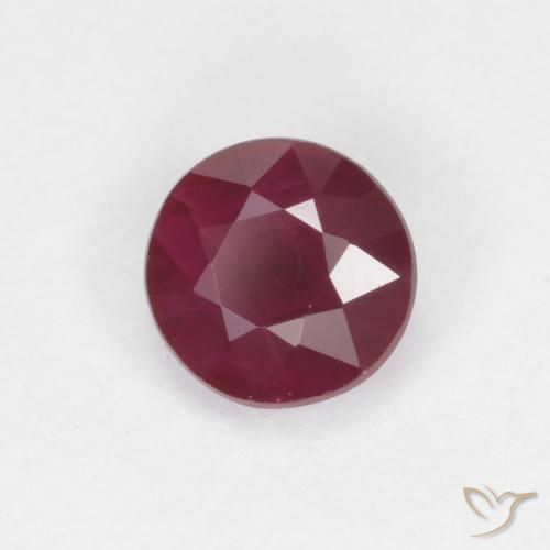 Rubí Rojo oscuro natural de 0.33 ct, Redondo, SI