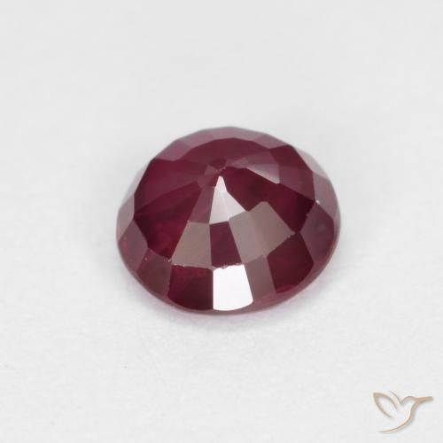 Rubí Rojo oscuro natural de 0.33 ct, Redondo, SI