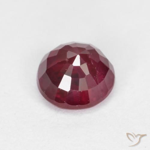 Rubí Rojo medio natural de 0.44 ct, Redondo, SI
