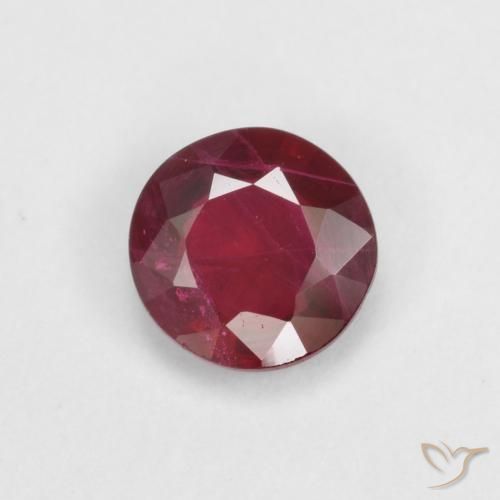 Rubí Rojo sangre natural de 0.27 ct, Redondo, SI