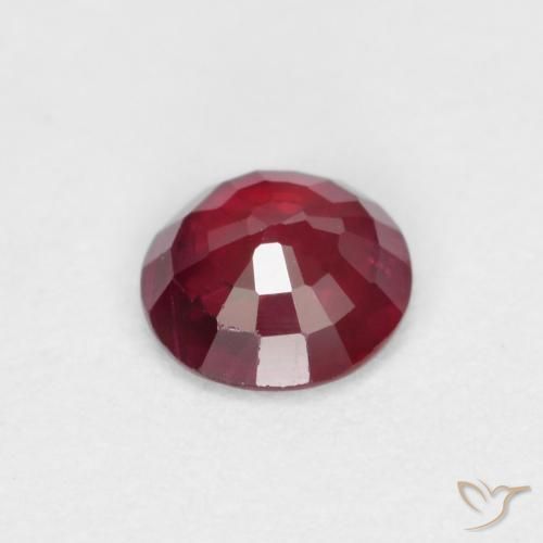 Rubí Rojo sangre natural de 0.27 ct, Redondo, SI