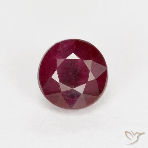 0.43ct Natural Rojo vino Rubí, Redondo, SI