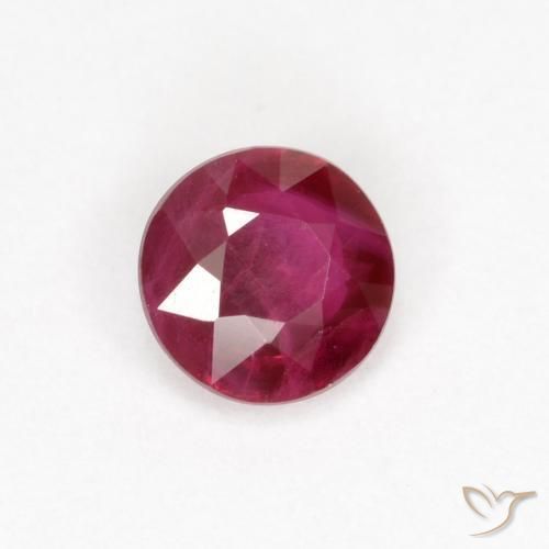 Rubí Rojo oscuro natural de 0.29 ct, Redondo, SI