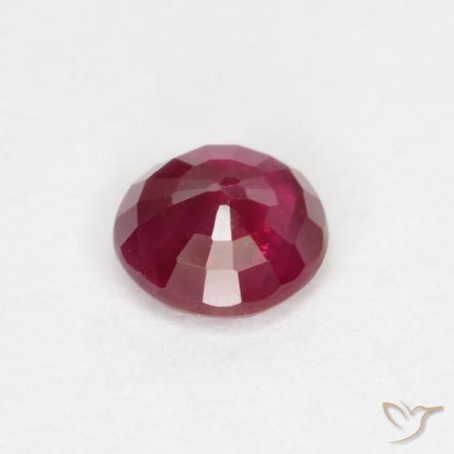 Rubí Rojo oscuro natural de 0.29 ct, Redondo, SI
