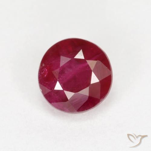 0.49ct Natural Rojo oscuro Rubí, Redondo, SI