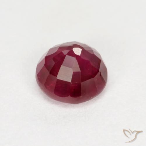 Rubí Rojo oscuro natural de 0.49 ct, Redondo, SI