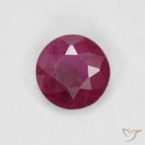 Rubí Rojo oscuro natural de 0.30 ct, Redondo, SI
